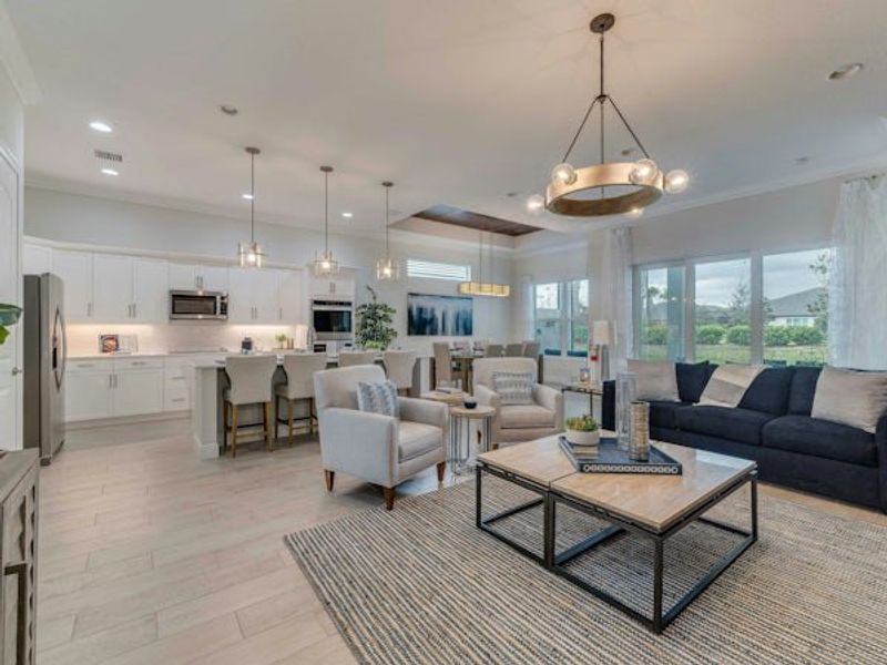Furnished interior in a model home at Lake Park at Tradition in Port St. Lucie (Image 9).