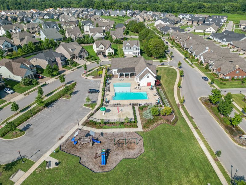 Aerial view of the Waters Edge community in Franklin, TN, showing layout and nearby surroundings (Image 7).