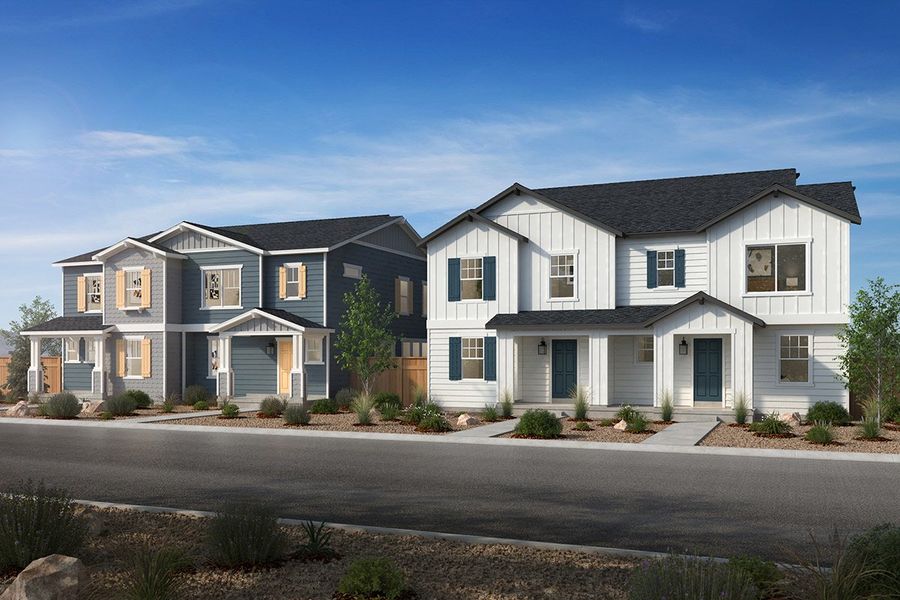 Front exterior of a home in the The Nest Villas at Canyon Creek community, located in Erie, CO (Image 3).