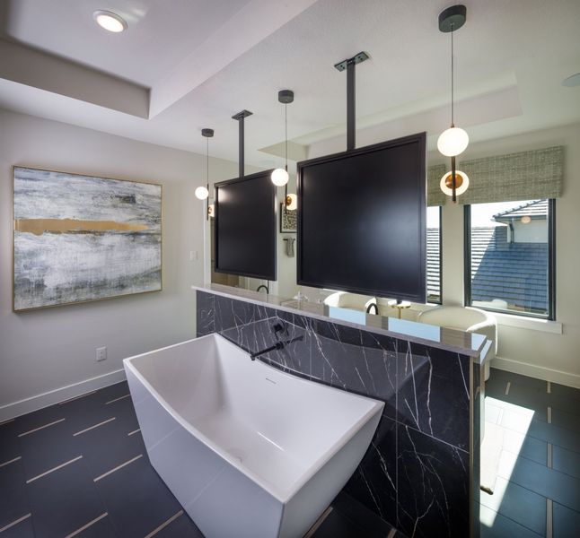Furnished interior in a model home at Harvest Green in Richmond (Image 18).