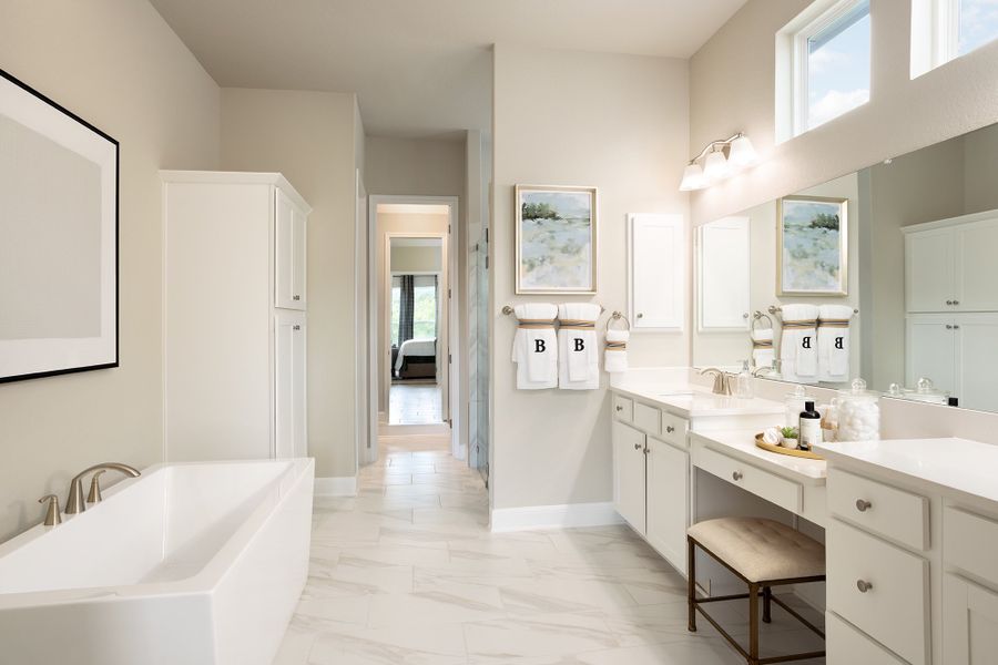 Furnished interior in a model home at Cibolo Crossing in Universal City (Image 6).