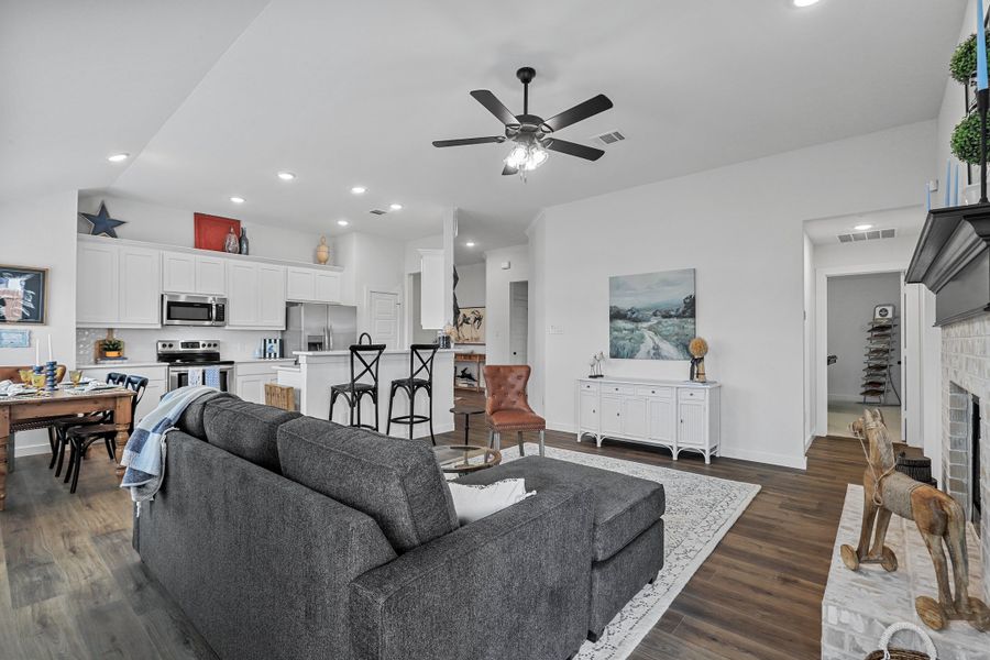 Furnished interior in a model home at Trail Creek in Cleburne (Image 13). Furnished interior in a model home at Trail Creek in Cleburne (Image 13).