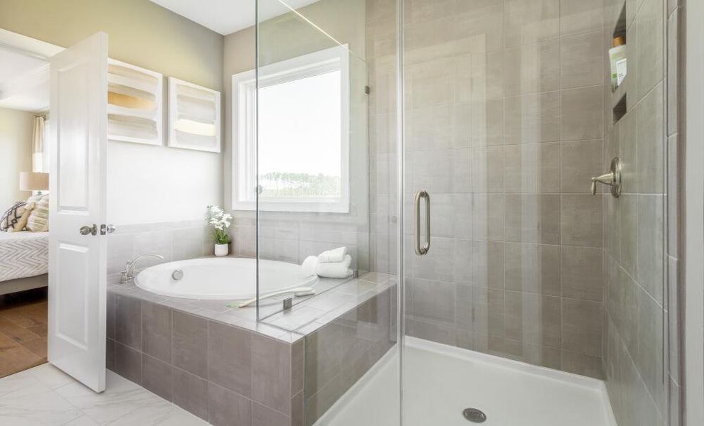 Furnished interior in a model home at Founders Club in Moore (Image 10).