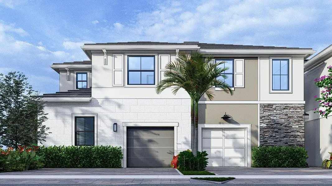 Front exterior of a home in the Vintage Oaks community, located in Palm Beach Gardens, FL (Image 5).