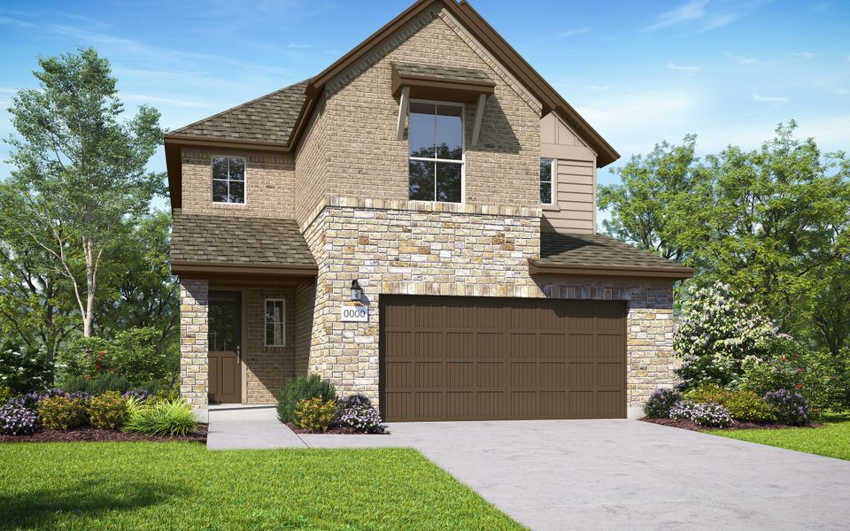 Front exterior of a home in the Terrace Collection at Lariat community, located in Liberty Hill, TX (Image 18).