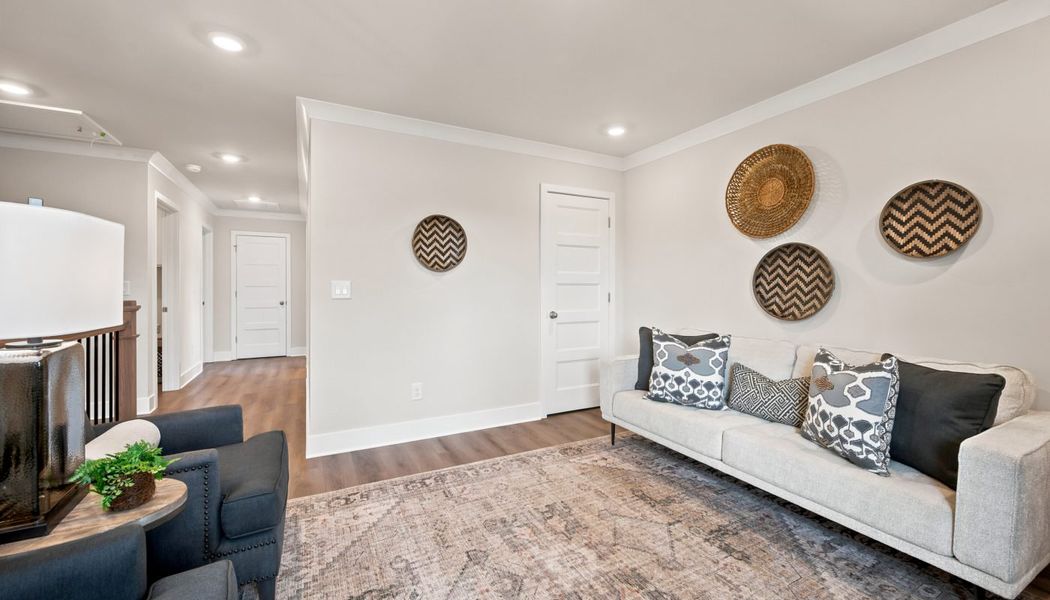 Furnished interior in a model home at Greenefield in Cartersville (Image 38).