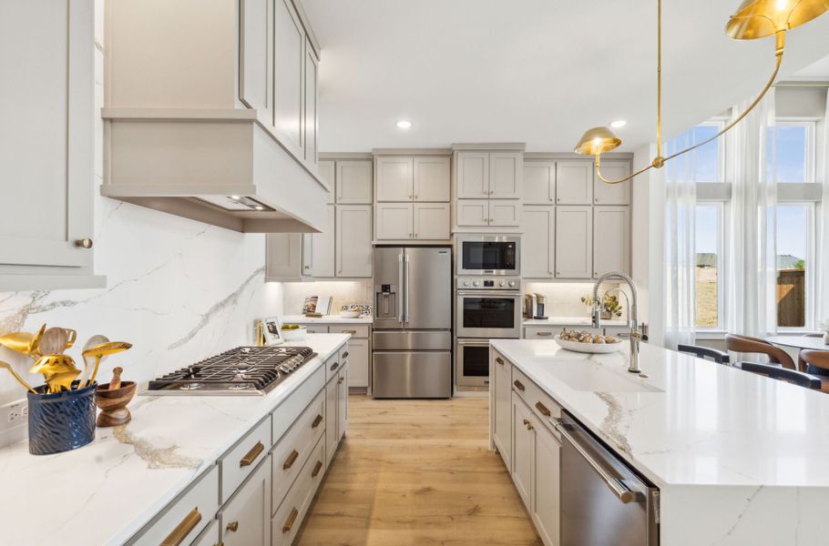 Furnished interior in a model home at Hazelwood 55' Series in Frisco (Image 12).