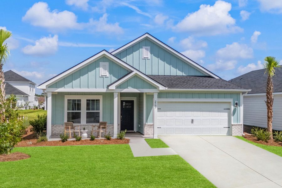 Front exterior of a home in the Waterside - Coastline Series community, located in Longs, SC (Image 3).