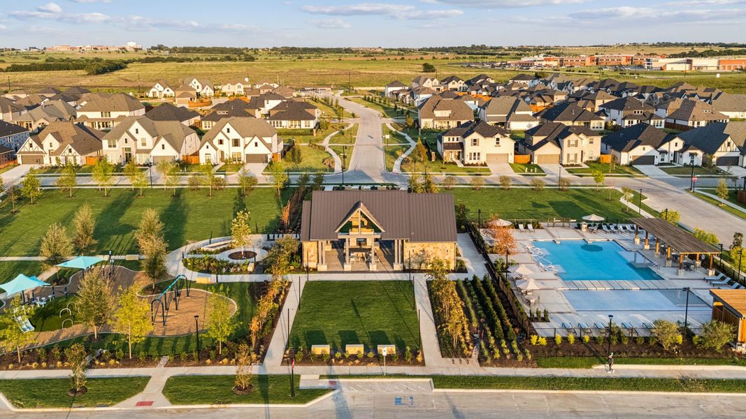 Aerial view of the North Sky 55' community in Celina, TX, showing layout and nearby surroundings (Image 13).