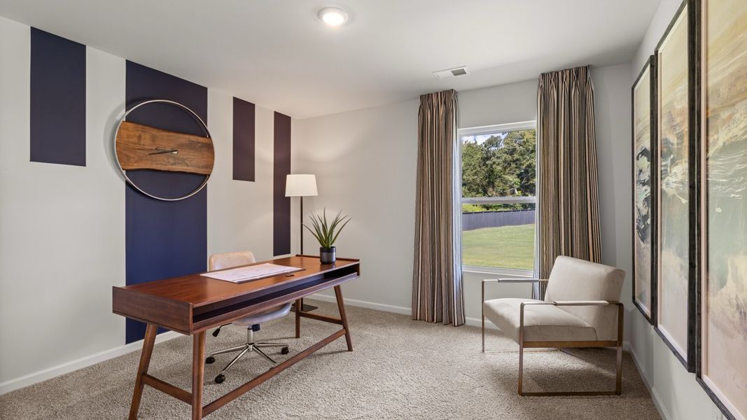 Furnished interior in a model home at Jackson Landing in Jefferson (Image 30).