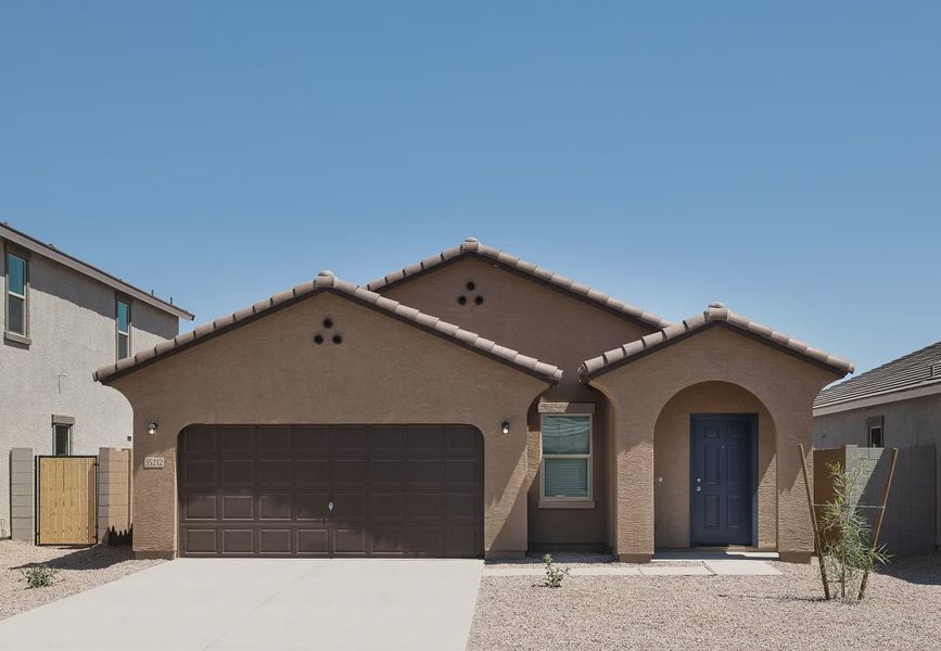 Front exterior of a home in the Amarillo Creek community, located in Maricopa, AZ (Image 12).