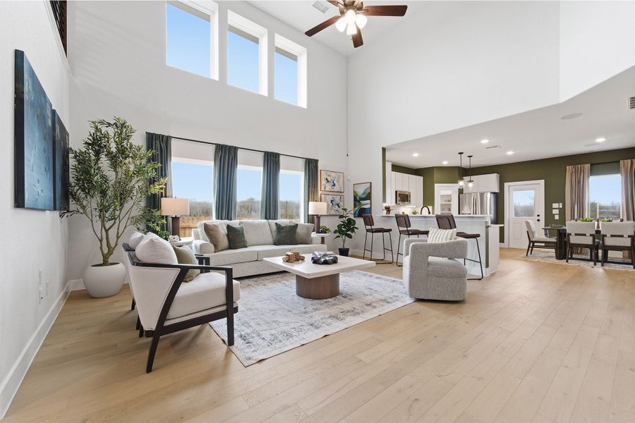 Furnished interior in a model home at Infinity Square in Kyle (Image 18).