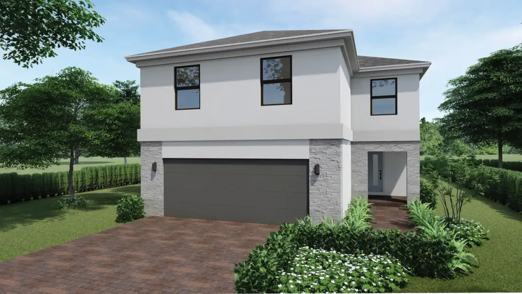 Front exterior of a home in the Highland Estates community, located in Homestead, FL (Image 3). Front exterior of a home in the Highland Estates community, located in Homestead, FL (Image 3).