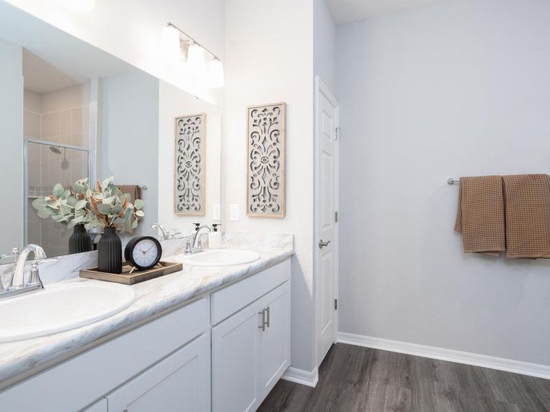 Your suite is complete with a spacious en-suite bath - Shelby model home in Auburndale, FL