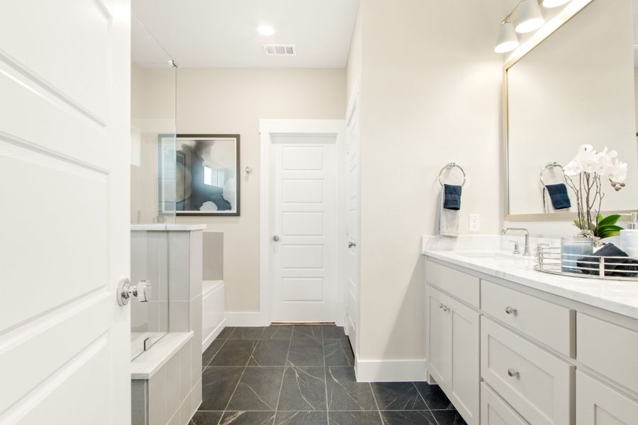 Furnished interior in a model home at Willow Grove Single-Family Homes in Melissa (Image 9). Furnished interior in a model home at Willow Grove Single-Family Homes in Melissa (Image 9).