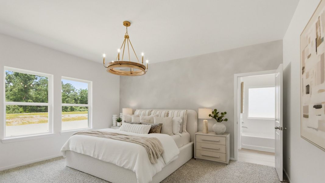 Furnished interior in a model home at East Williams Cove in Conroe (Image 16). Furnished interior in a model home at East Williams Cove in Conroe (Image 16).