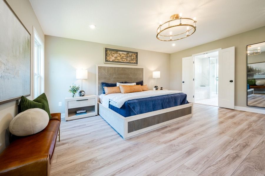 Furnished interior in a model home at Breakfast Point East in Panama City Beach (Image 49).