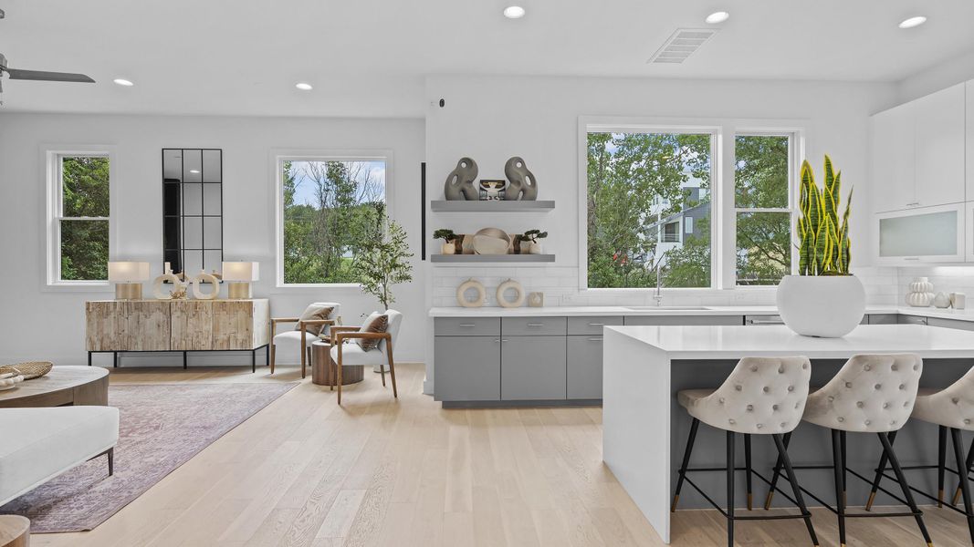 Furnished interior in a model home at The Park at Sunridge in Austin (Image 23).