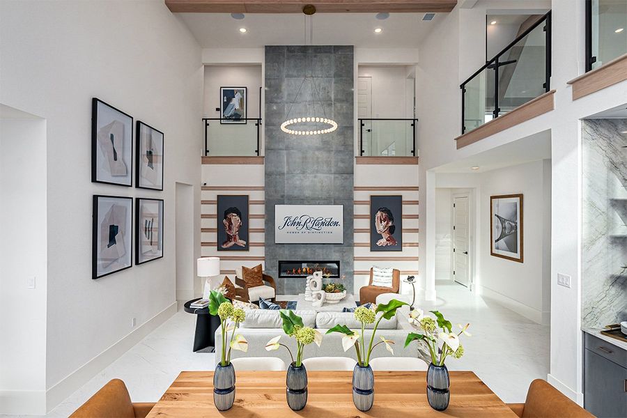 Furnished interior in a model home at Fields Prestige - 60's in Frisco (Image 8).
