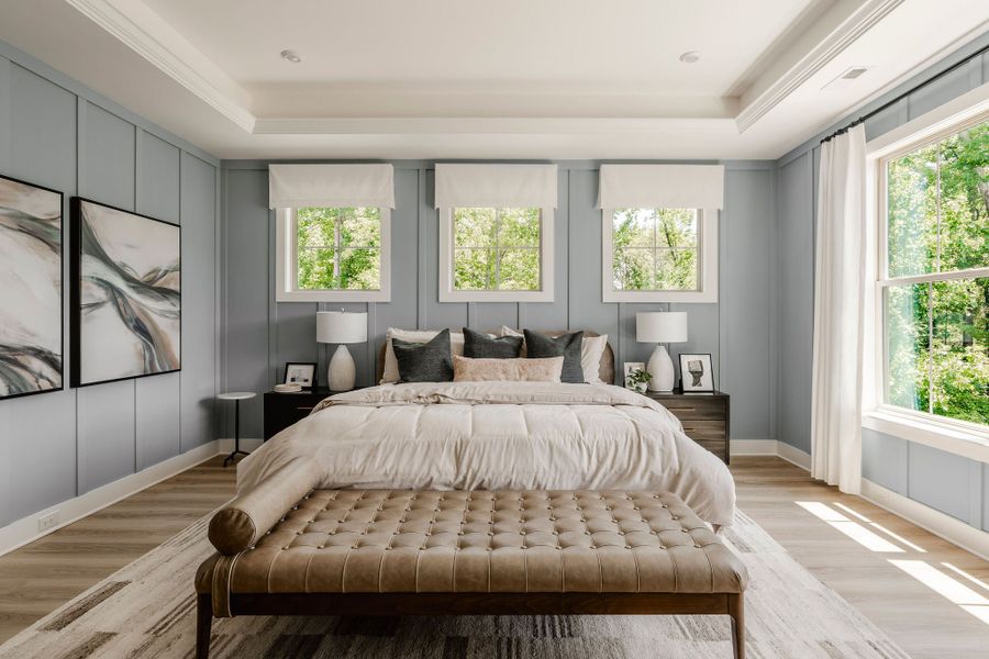 Furnished interior in a model home at Mayes Hall in Davidson (Image 51).