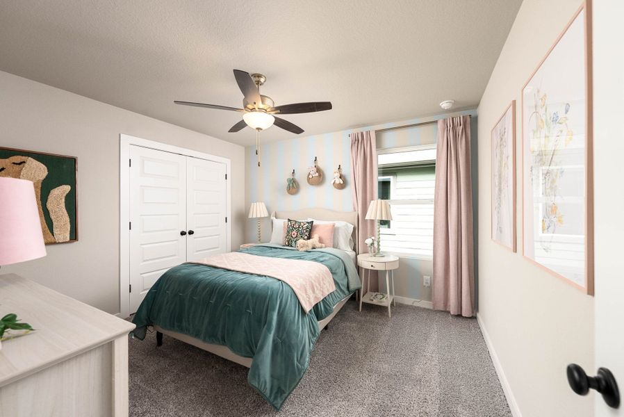 Furnished interior in a model home at Fairway Crossing in Converse (Image 22).