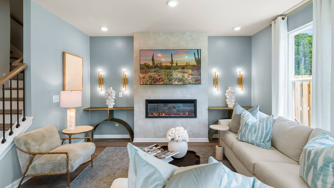 Furnished interior in a model home at McClure Farms Townhomes in Columbia (Image 8).