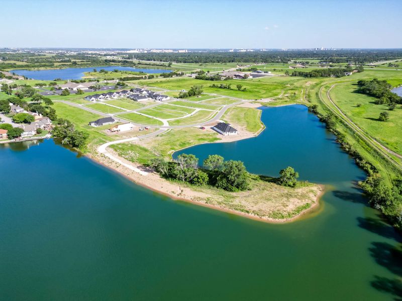 Aerial view of the The Courtyards at The Moorings community in Wichita, KS, showing layout and nearby surroundings (Image 13).