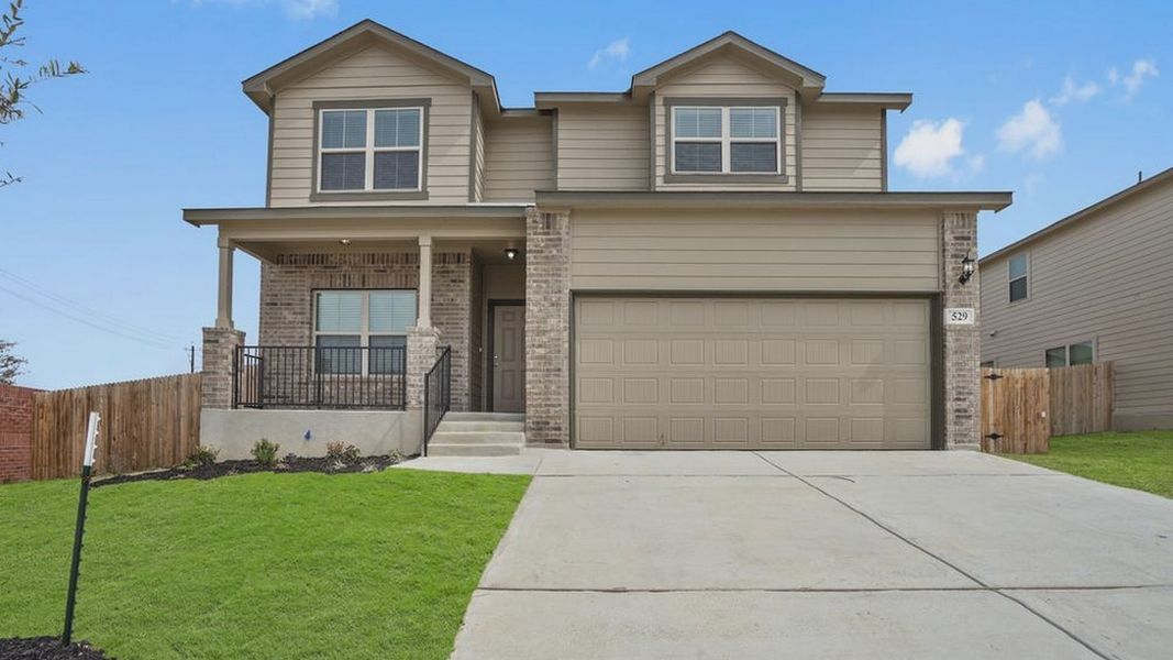 Front exterior of a home in the Buffalo Crossing community, located in Cibolo, TX (Image 3).