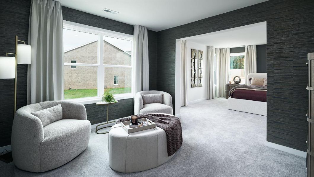 Furnished interior in a model home at Sanctuary at Southgate in Indian Trail (Image 25). Furnished interior in a model home at Sanctuary at Southgate in Indian Trail (Image 25).