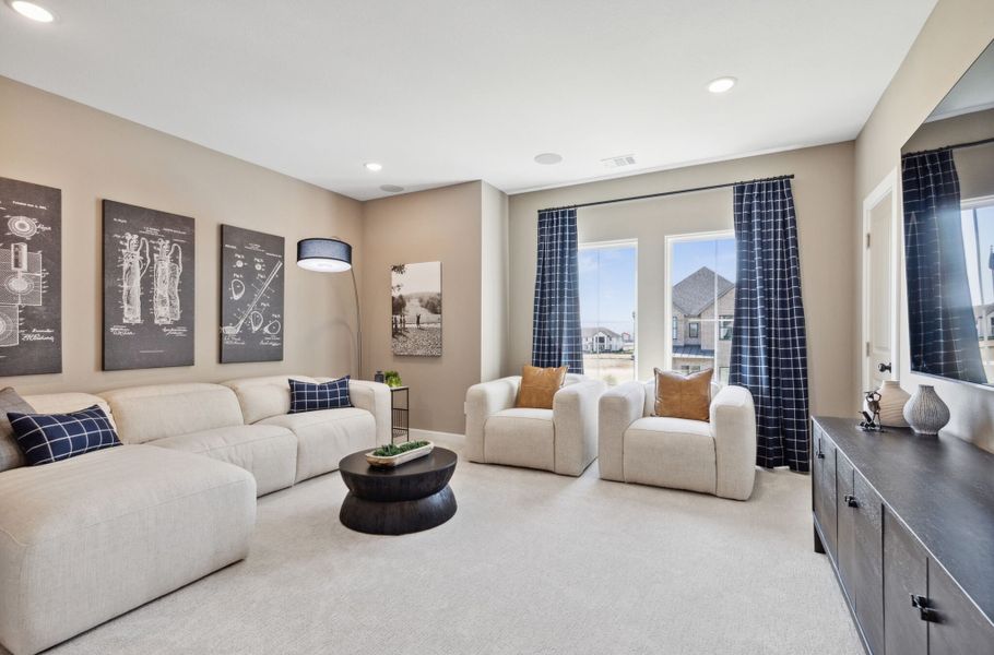 Furnished interior in a model home at Hazelwood 55' Series in Frisco (Image 25).