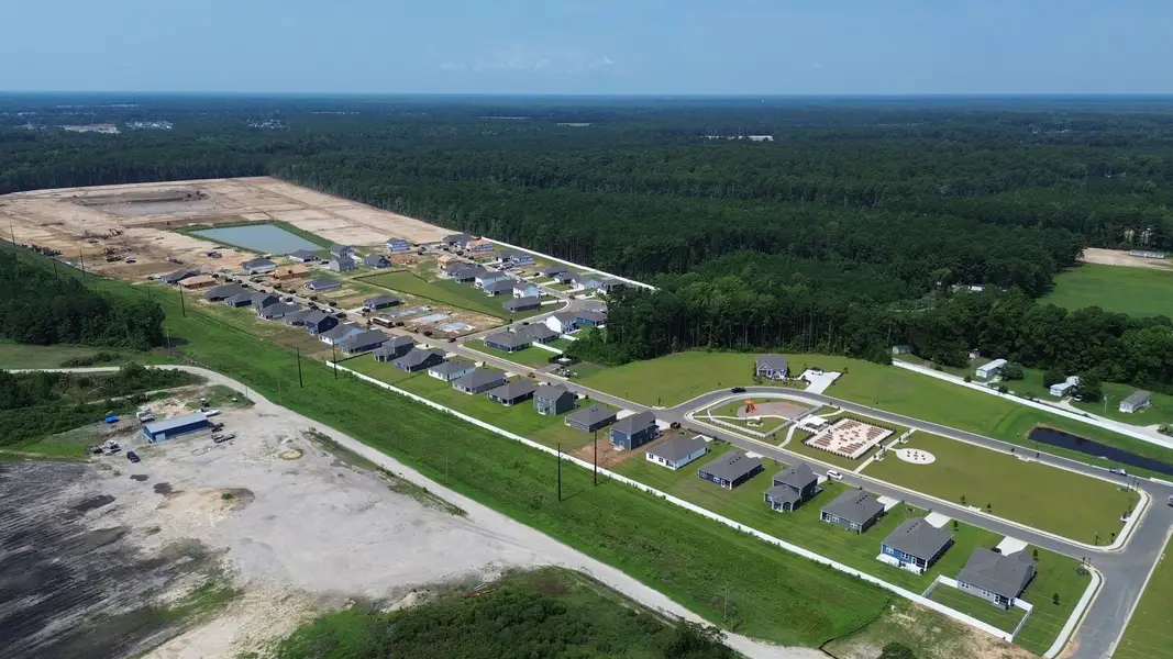 Aerial view of the Winfield Farms community in Myrtle Beach, SC, showing layout and nearby surroundings (Image 1). Aerial view of the Winfield Farms community in Myrtle Beach, SC, showing layout and nearby surroundings (Image 1).