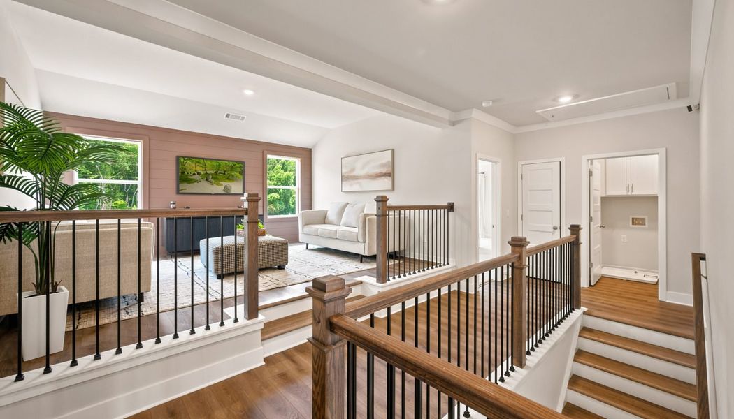Furnished interior in a model home at Fowler Farms in Auburn (Image 127).
