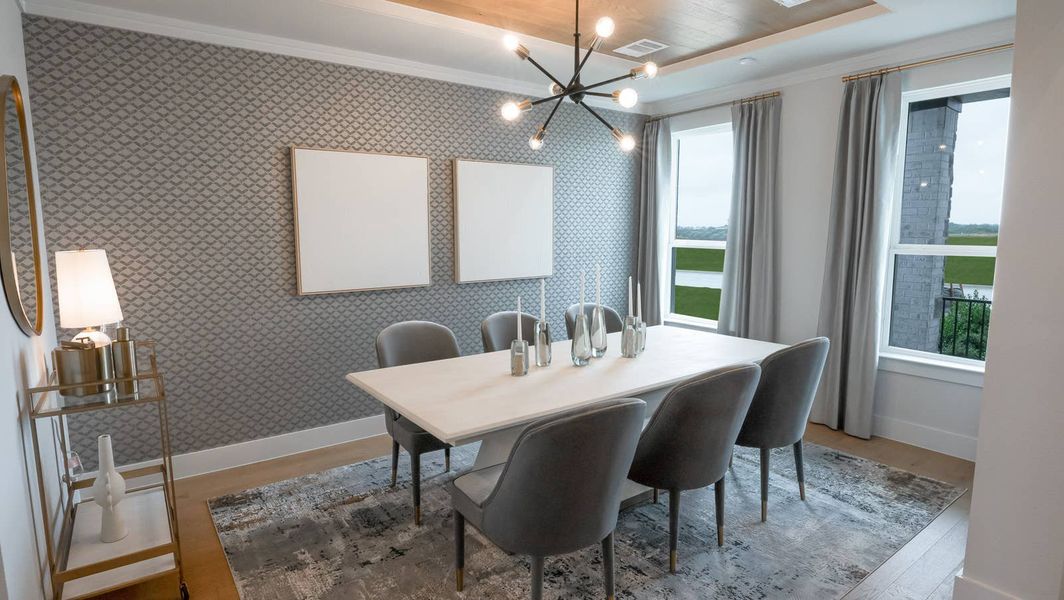 Furnished interior in a model home at The Villages of Hurricane Creek in Anna (Image 3).