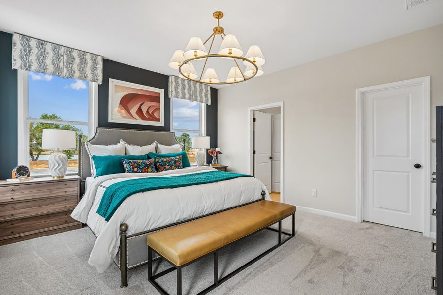 Furnished interior in a model home at South Lake Townes at Flowers Plantation in Clayton (Image 34).