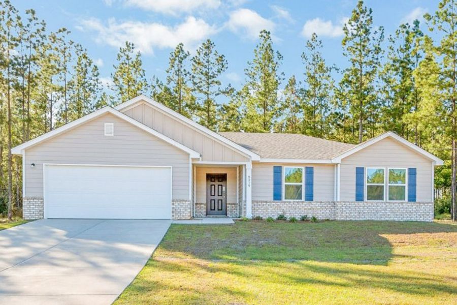 A house with a garage. A house with a garage.