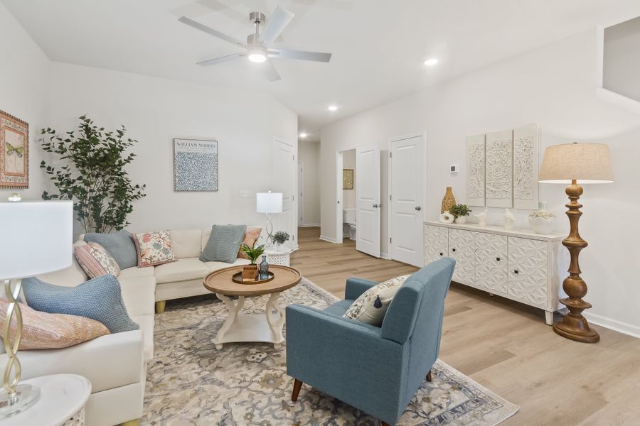 Furnished interior in a model home at Cottage Corners in Taylors (Image 5). Furnished interior in a model home at Cottage Corners in Taylors (Image 5).