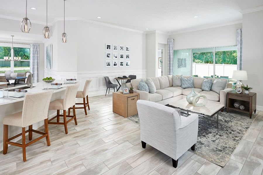 Furnished interior in a model home at Marisol Pointe at MiraBay Signature Series in Apollo Beach (Image 15).