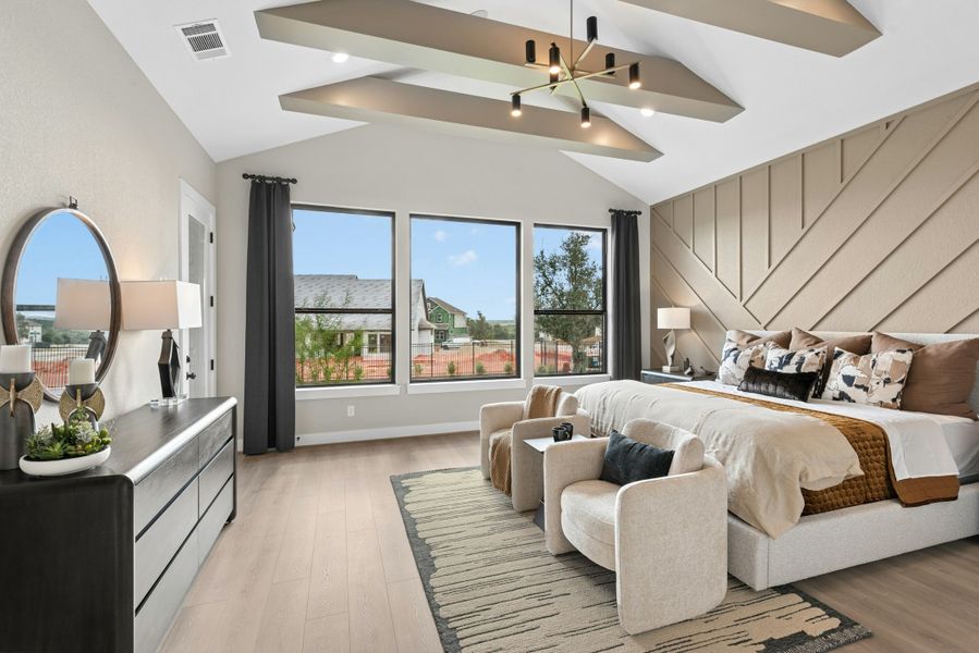 Furnished interior in a model home at Caliterra in Dripping Springs (Image 35).