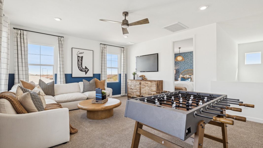 Furnished interior in a model home at Westpark in Buckeye (Image 18).
