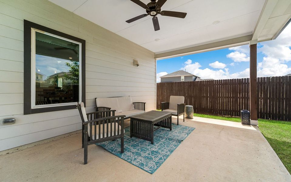 Furnished interior in a model home at Hunter's Ranch in San Antonio (Image 37).