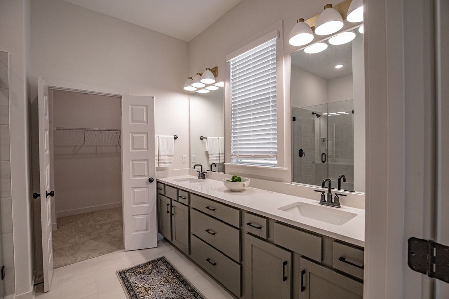 Furnished interior in a model home at Amherst in Cordova (Image 49).