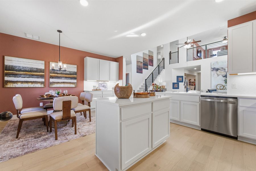 Furnished interior in a model home at Notting Hill in Converse (Image 37).