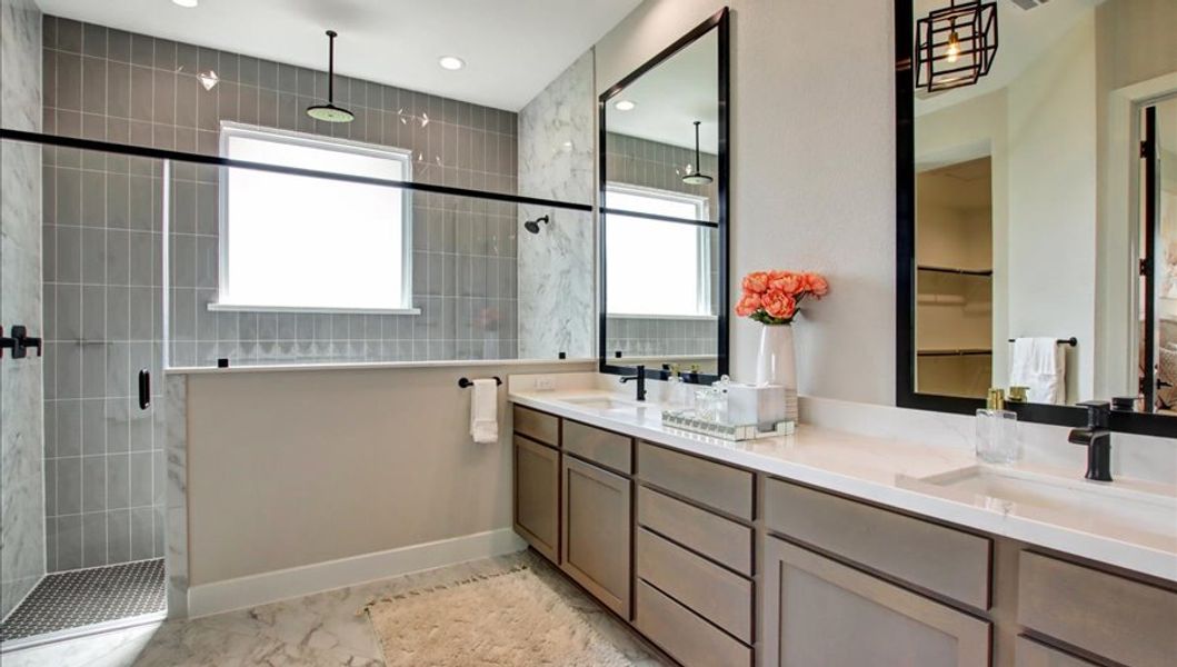 Furnished interior in a model home at Sunterra 40 in Katy (Image 34).