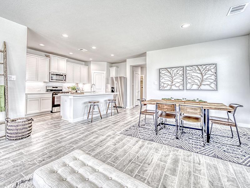 kitchen and dining area