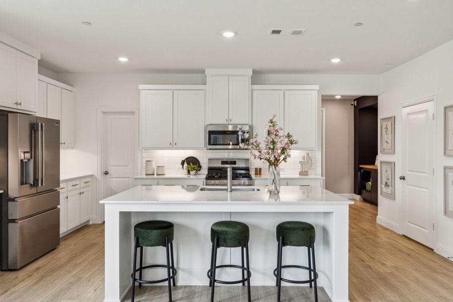Furnished interior in a model home at Rainwater Crossing in Celina (Image 5). Furnished interior in a model home at Rainwater Crossing in Celina (Image 5).