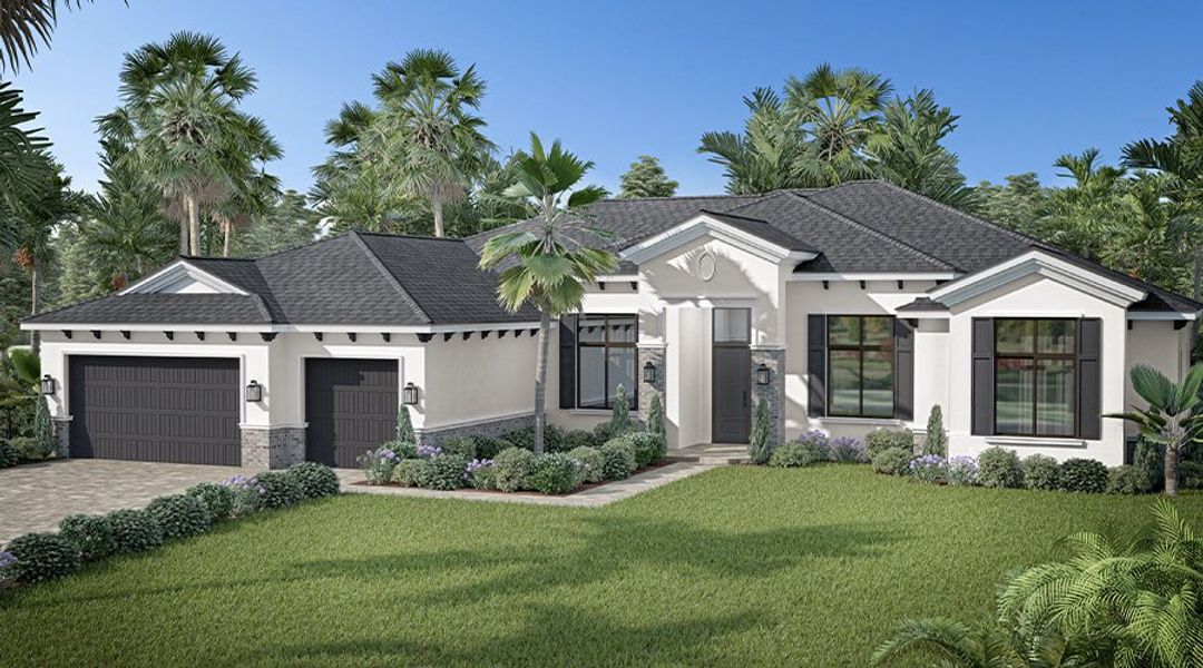 Front exterior of a home in the Heartwood community, located in Orlando, FL (Image 7).