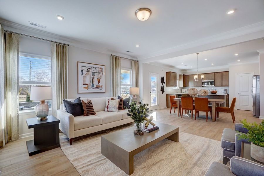 The Coleman- Family Room into Kitchen
