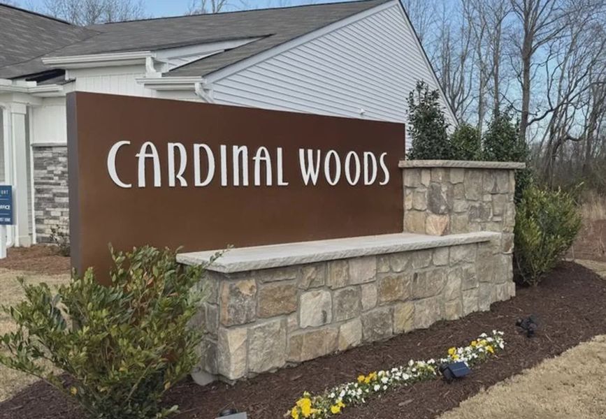 Entrance to the Cardinal Woods community in Nashville, NC, featuring signage and landscaping (Image 1). Entrance to the Cardinal Woods community in Nashville, NC, featuring signage and landscaping (Image 1).