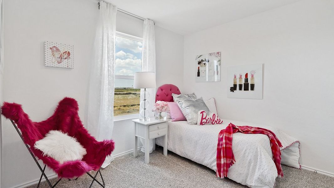 Furnished interior in a model home at Sereno Springs in Converse (Image 28).