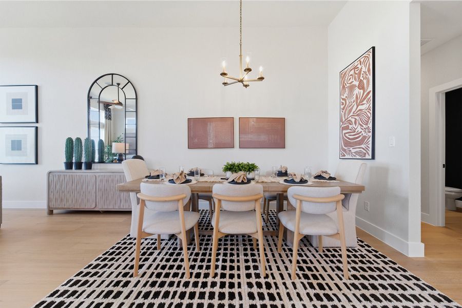 Furnished interior in a model home at Lariat in Liberty Hill (Image 21).